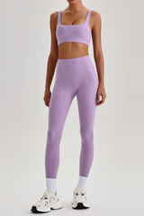 Women's Wide Strap U-neck Bra & High Waist Yoga Leggings Set