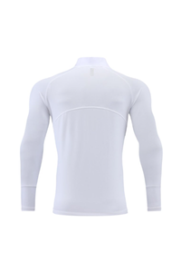 Men's Half Zip Mock Neck Finger Cuffs Long Sleeve Sports Top