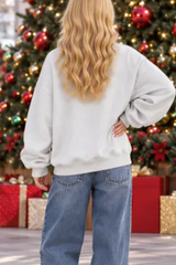 Women's Fall Christmas MERRY Applique Mockneck Sweatshirt