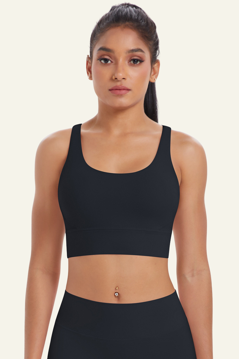 Women's U-neck Cross Back Beautiful Back Sport Bra