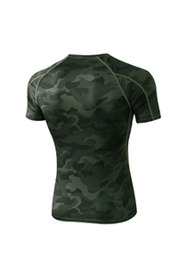 Men's High-Stretch Short Sleeve Camo Print Compression Tee