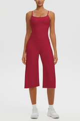 Women's Tank Top & Wide Leg Yoga Cropped Pants Set