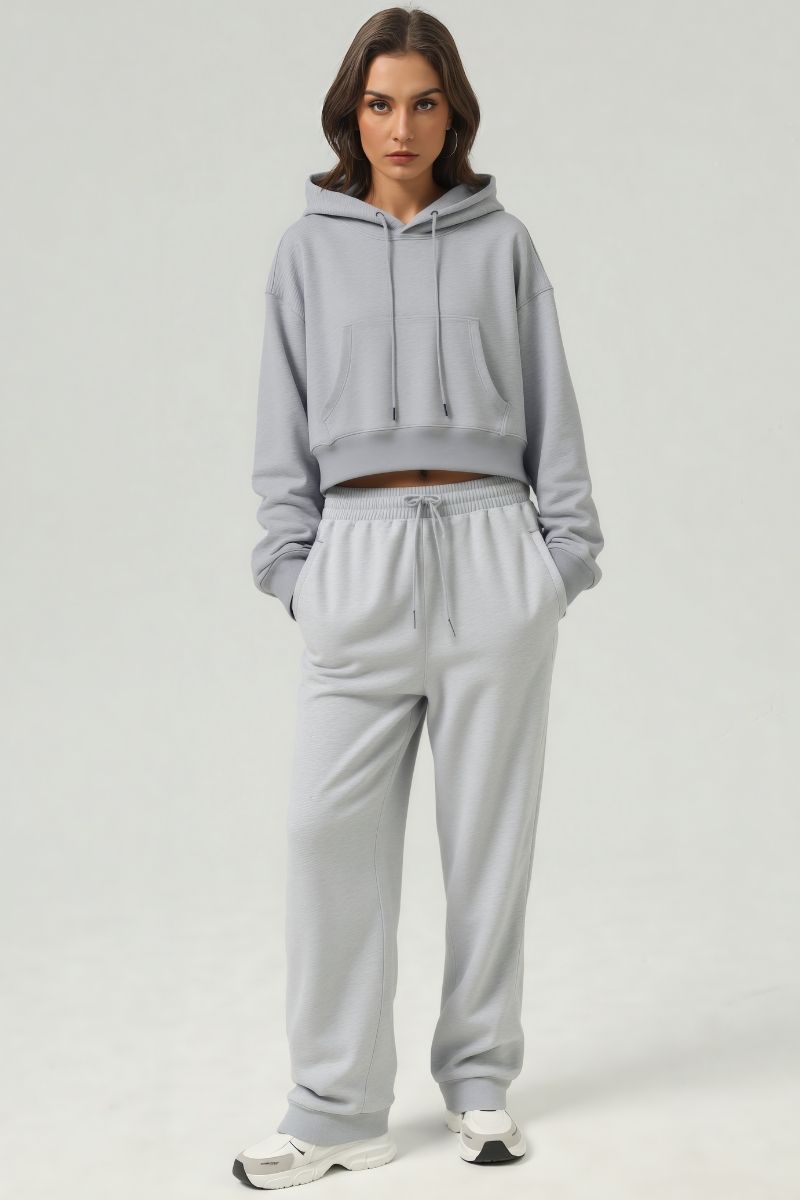 Women's velvet thickened cropped hooded sweatshirt