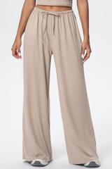 Women’s Athletic Drawstring Loose-Fit  Wide-Leg Pants