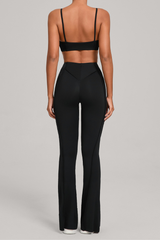 Women's Patchwork Set:Bra And Flare Pants