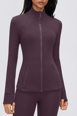 Women's Fall Stand Collar Slim Fit Breathable Sports Jacket