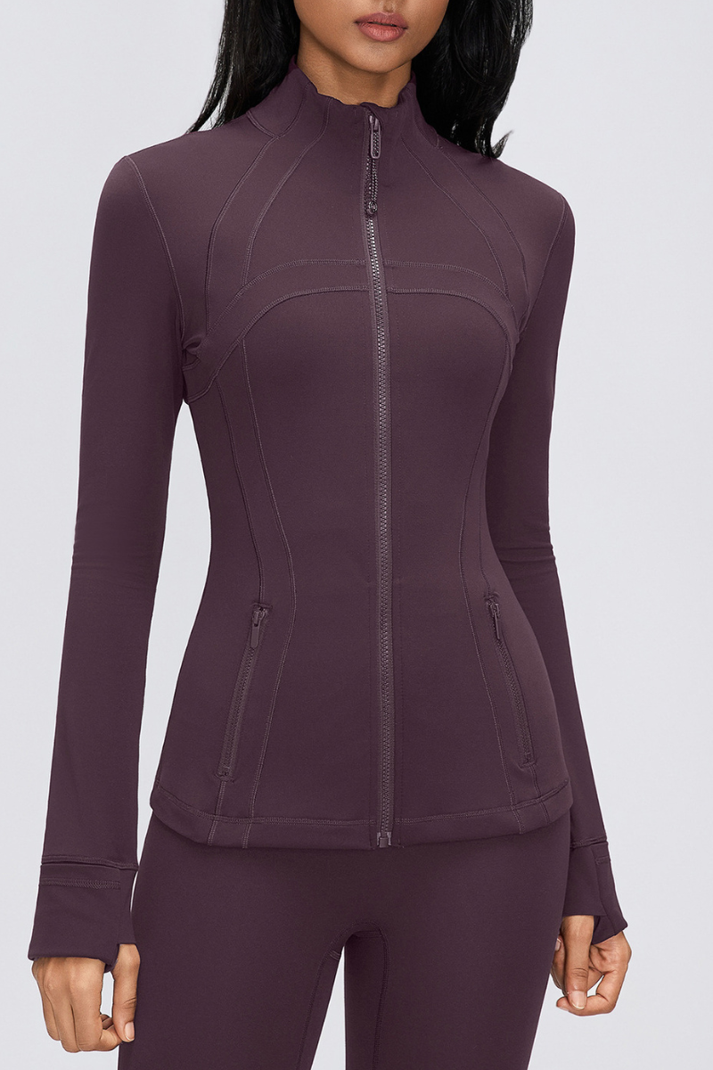 Women's Fall Stand Collar Slim Fit Breathable Sports Jacket