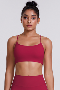 Women's Crisscross Back Spaghetti Straps Quick Dry Sports Bra