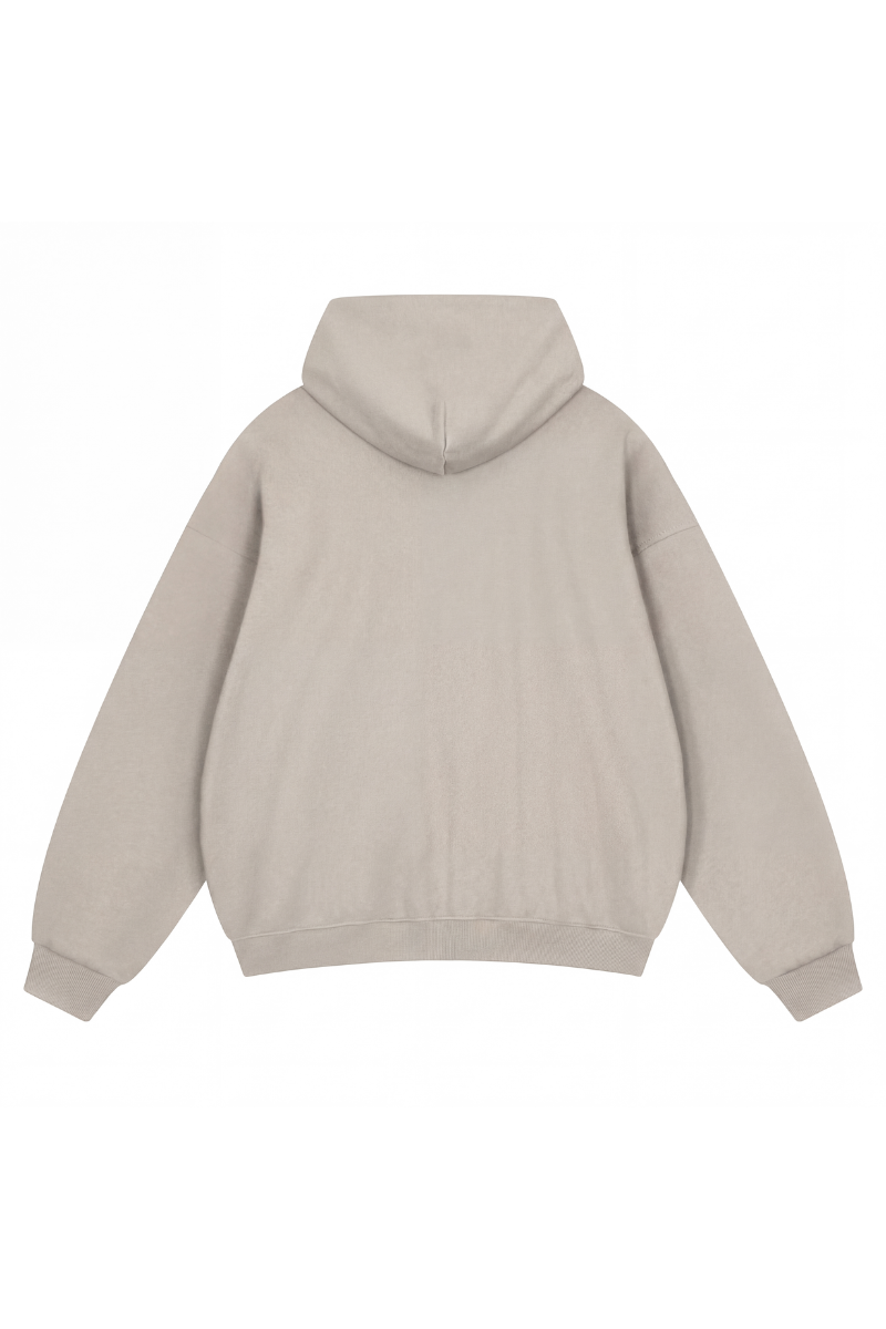 Unisex Fall Relaxed Drop Shoulder Full Zip Hooded Jacket
