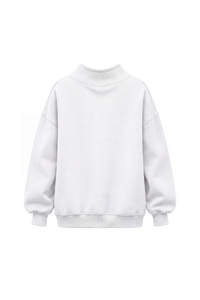 Women's Fall Solid Side-Slit Neckline Mock Neck Sweatshirt