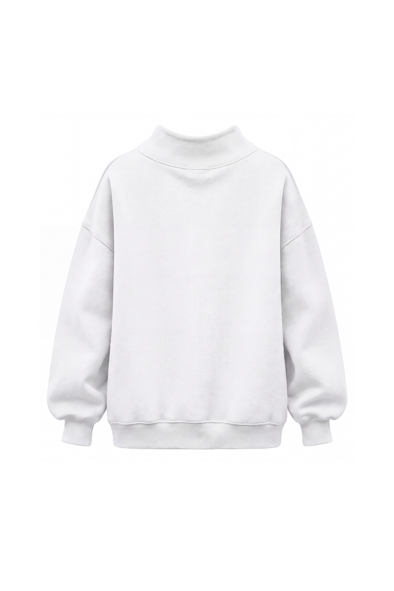 Women's Fall Solid Side-Slit Neckline Mock Neck Sweatshirt