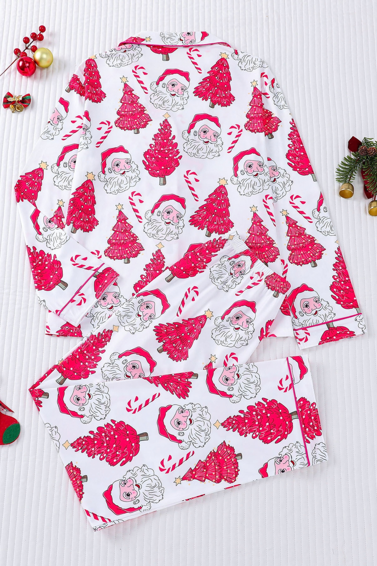 Women's Christmas Tree Printed Christmas Pajama Set