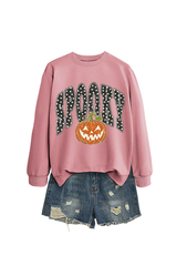 Women's Fall Pumpkin Polka Dot Halloween Multi‑Color Pullover