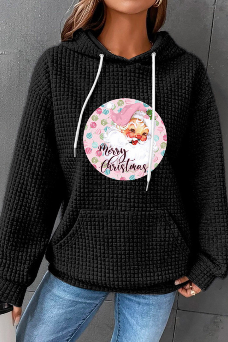 Women Christmas Waffle Knit Hoodie