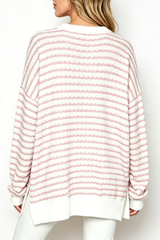 Women's Loungewear Winter Wavy Stripe Oversized Sweatshirt