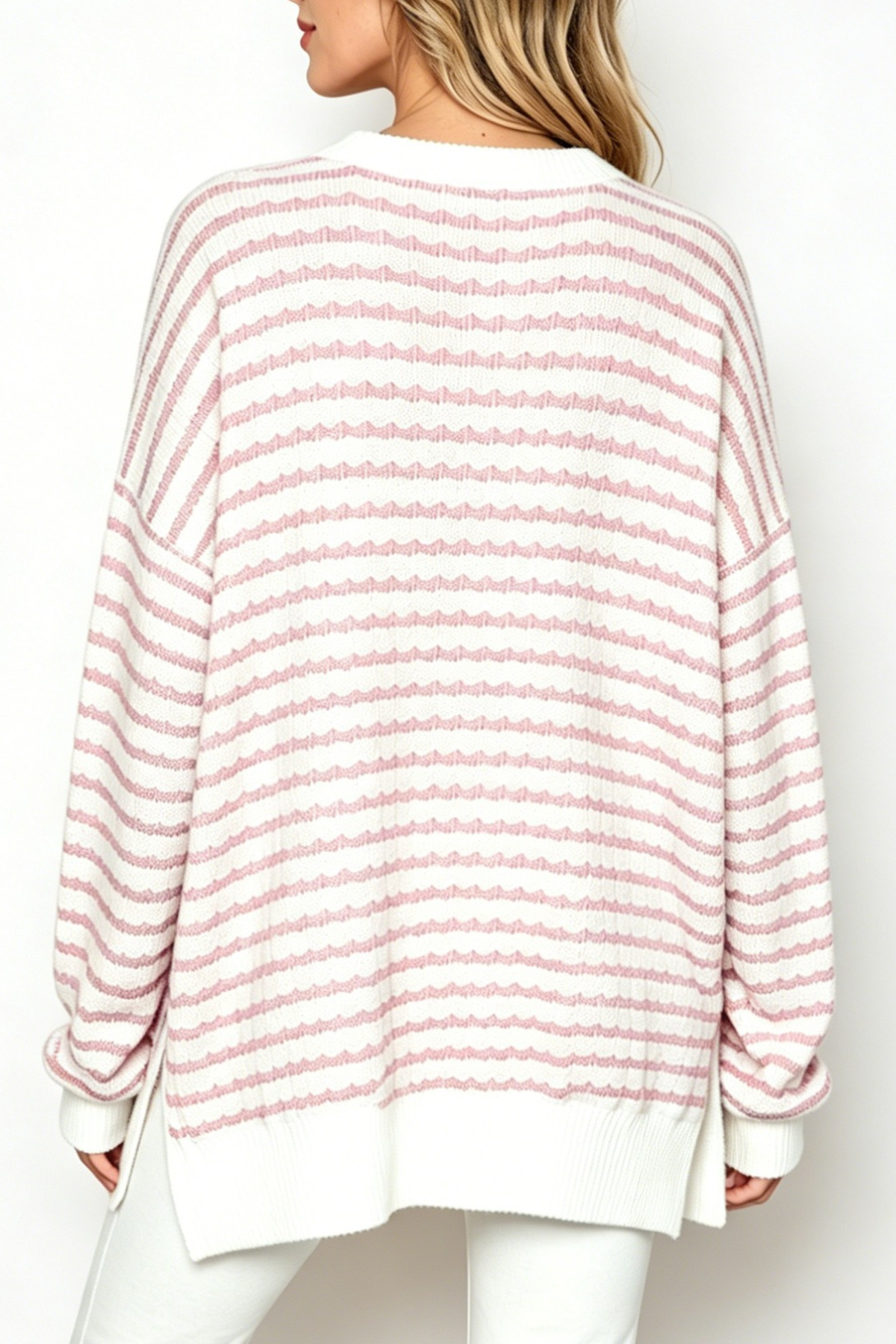 Women's Loungewear Winter Wavy Stripe Oversized Sweatshirt