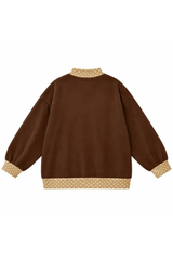 Women's Fall Custom Polka Dot Embroidery Mockneck Sweatshirt