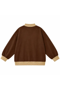 Women's Fall Custom Polka Dot Embroidery Mockneck Sweatshirt