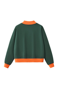 Women's Fall Cozy Fleece Mock Neck Color Block Sweatshirt