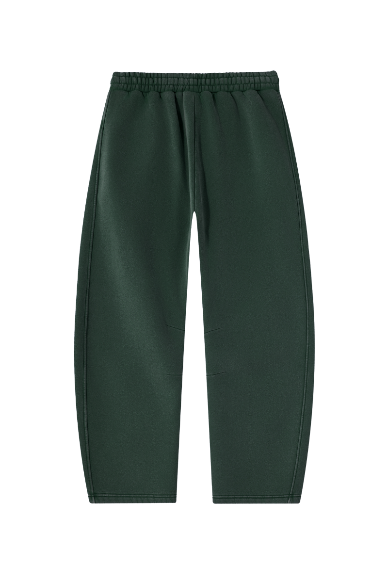 Unisex Fall Fleece Elastic Waist Curved Wide Leg Sweatpants