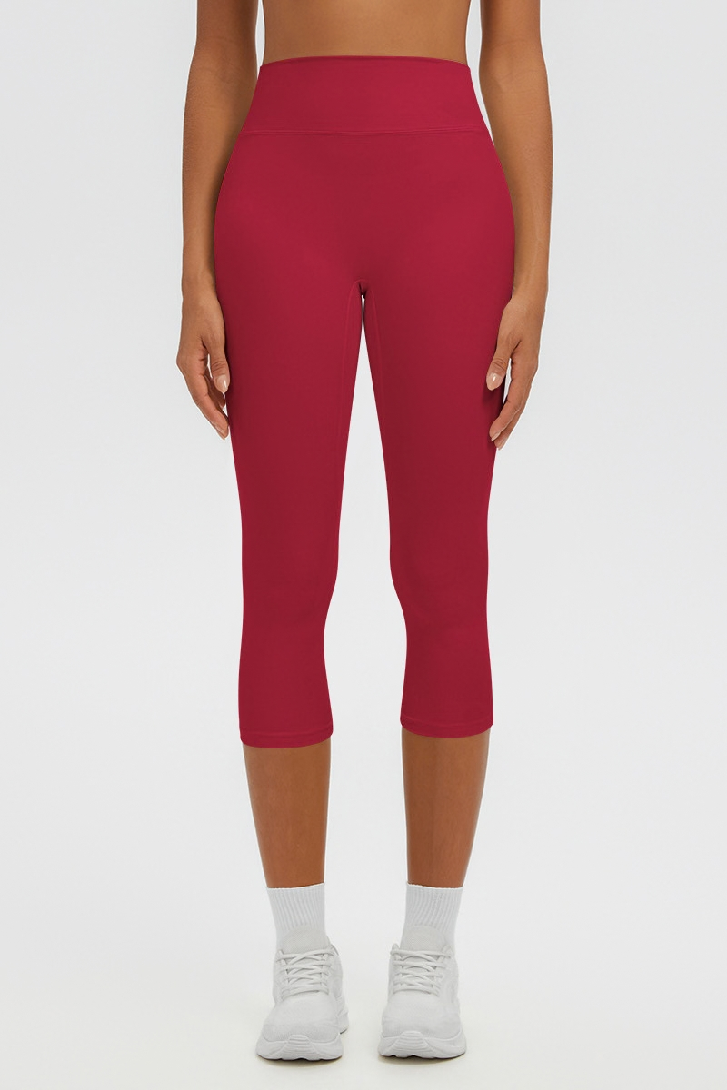 Women's Athletic Brushed High Waist Capri Yoga Leggings