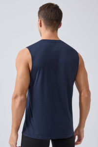 Men's Contrast Stitch Dry Crew Neck Sleeveless Tank Top
