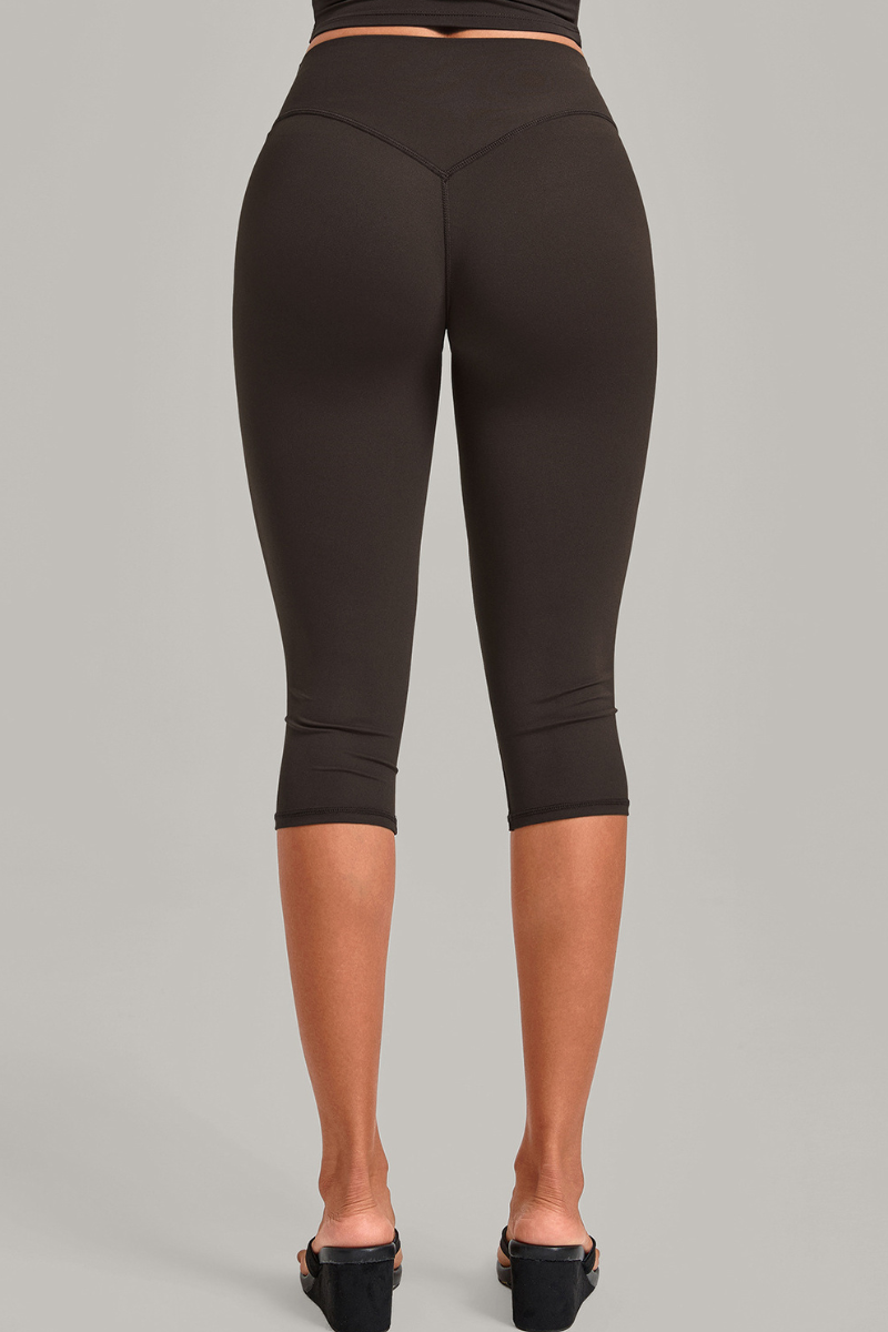 Women’s Mid-Rise Tummy Control Yoga Capri Leggings