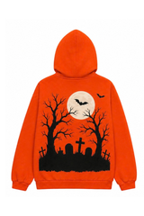 Unisex Halloween Multi Pattern Print Zip Up Hoodie