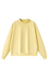 Unisex Fall Cozy Fleece Polka Dot Mockneck Sweatshirt