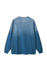 Unisex Fall 100% Cotton Washed  Loose Drop Shoulder Pullover