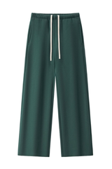 Unisex Fall Drawstring Side Pocket Wide Leg Sweatpants