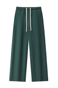 Unisex Fall Drawstring Side Pocket Wide Leg Sweatpants