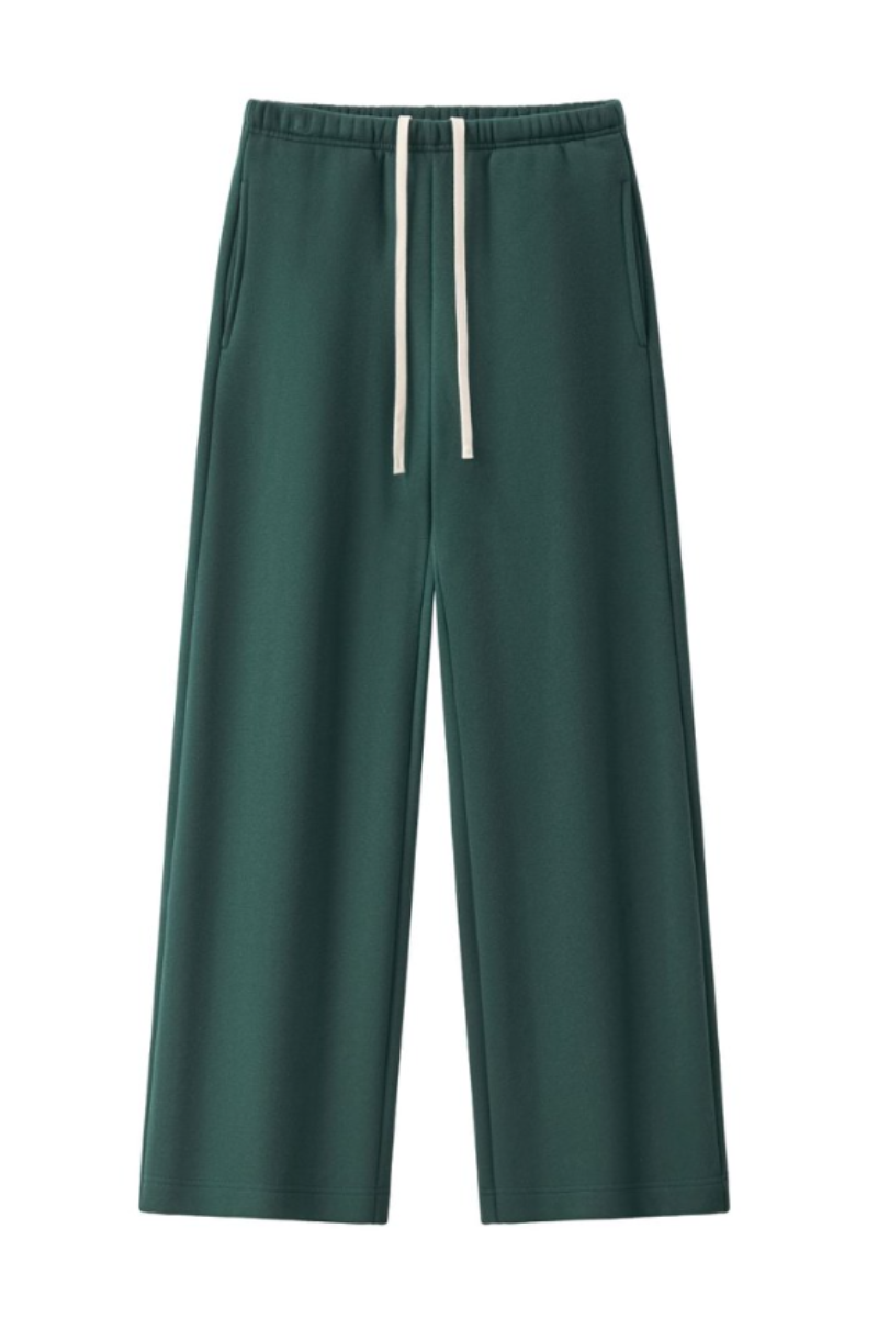 Unisex Fall Drawstring Side Pocket Wide Leg Sweatpants