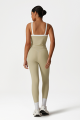 Women High-Waisted Color-Block Butt-Lifting Yoga Set: Vest + 9/10 Leggings