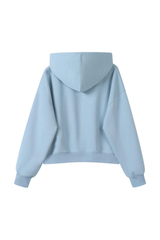 Women's Fall Cropped Relaxed Solid Sports Hoodie