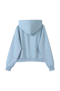 Women's Fall Cropped Relaxed Solid Sports Hoodie