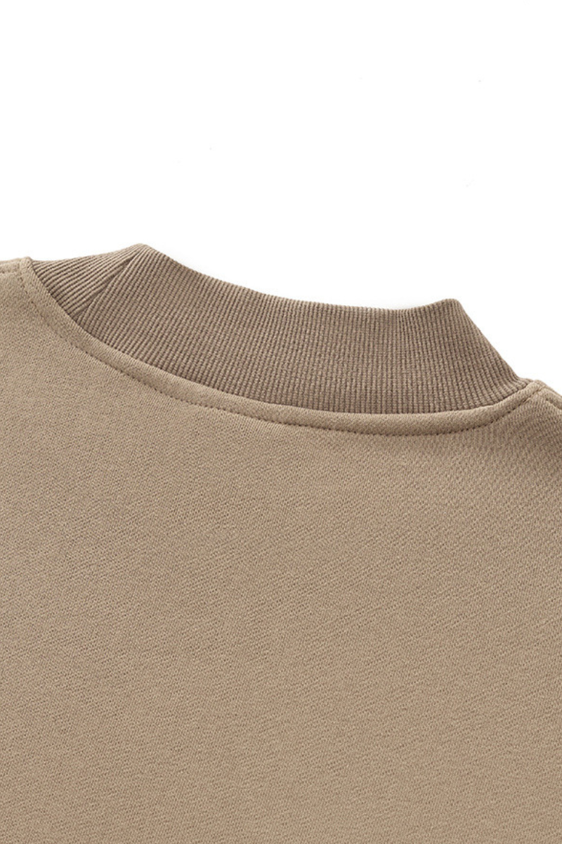 Unisex Fall Streetwear Boxy Mockneck Sweatshirt
