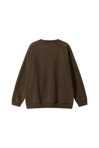 Unisex Fall/Winter Fleece-Lined Dyed Vintage Pullover