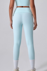 Women's Athletic Twist Cross Waist Yoga Leggings