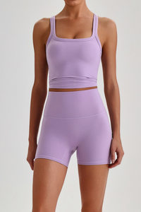 Women's High Impact Compression Tank Top&High Rise Short Set