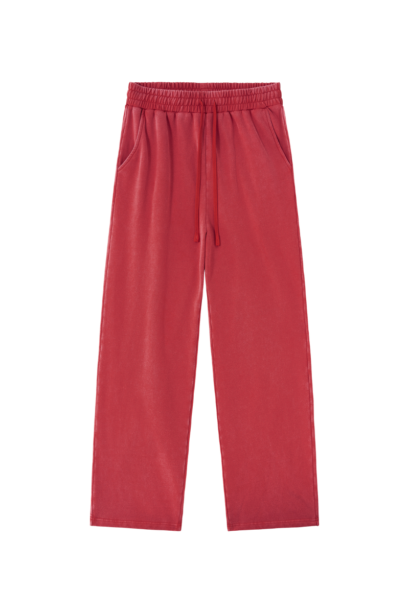 Unisex 100% Cotton Washed Heavyweight Wide Leg Casual Pants