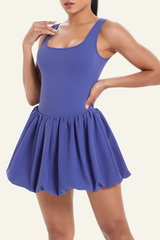 Women's Athletic U-neck One-piece Flower Bud Style Dress