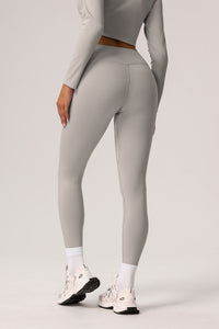 Women Solid Light Fleece Belly Controlling Sports Leggings