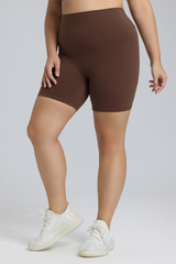 Plus Size Women's High Waisted Soft Biker Sports Shorts