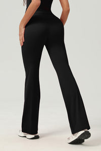 Women Butt-Lifting High-Waisted Elastic Quick-Dry Yoga Flared Pants With T-Sculpt