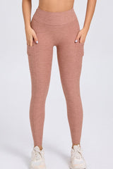 Women Pleated Skinny Hip V Waist Side Pockets No Embarrassment Line Fitness Exercise Yoga Pants