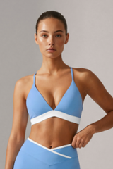 Women's Color-Block Triangle Cup Halterneck Sports Bra