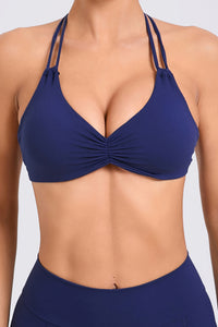 Women Double Adjustable Clasp Hanging Neck Beauty Back Fastening Quick Drying Sports Fitness Yoga Bra