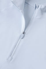 Women Stand Collar Half Zip Slim Fit Workout Long Sleeve Top