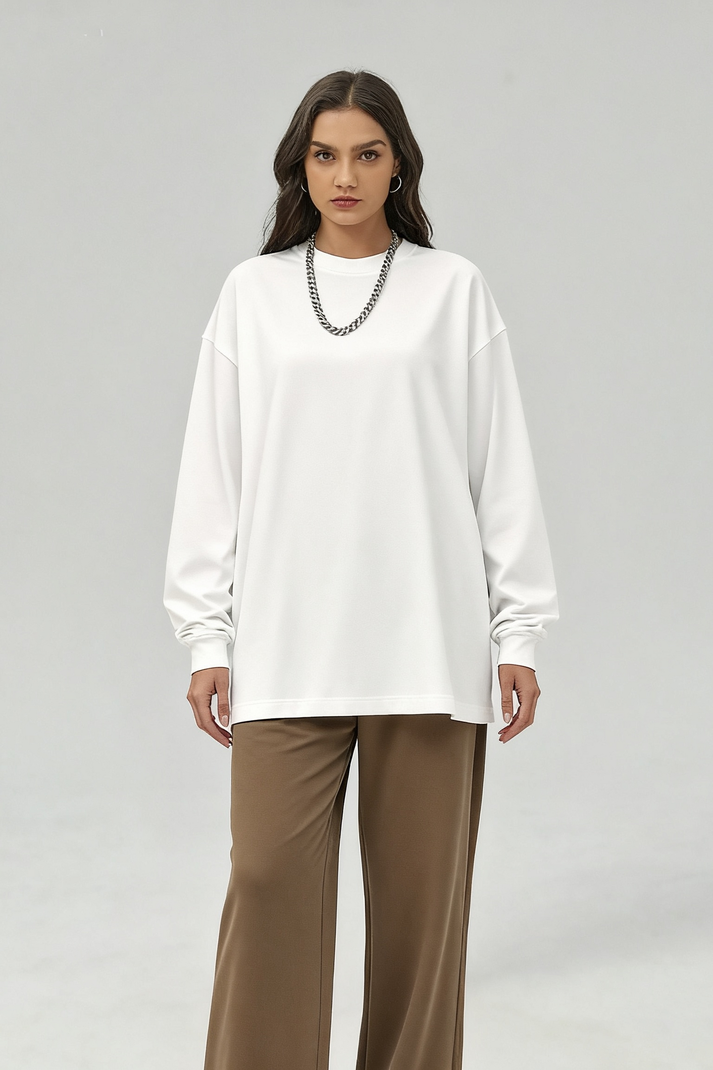 Men/Women Unisex Heavyweight 305G Cotton Retro Long Sleeve Tee
